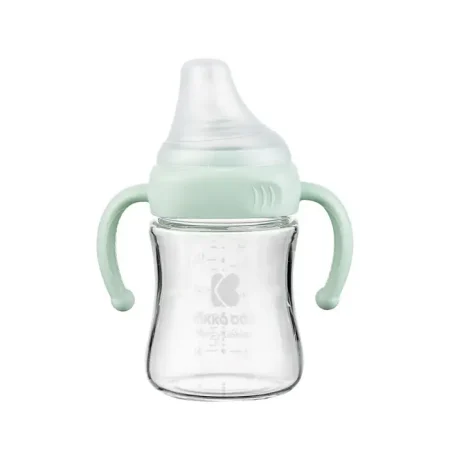 Kikka Boo staklena bočica za bebe 180ml Mint sa ručkama flašica