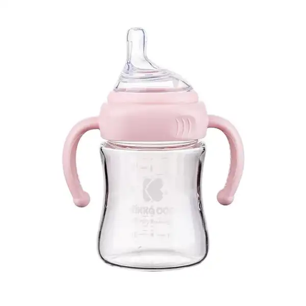 Kikka Boo staklena bočica za bebe 180ml Pink
