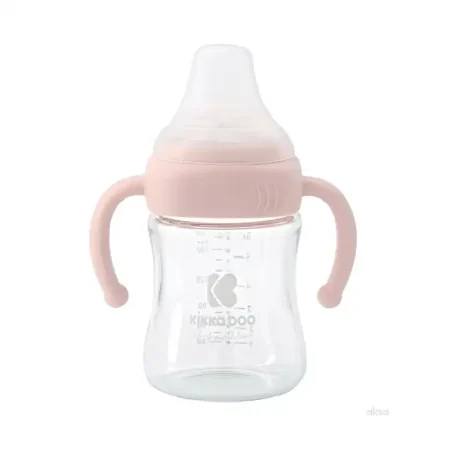 Kikka Boo staklena bočica za bebe 180ml Pink