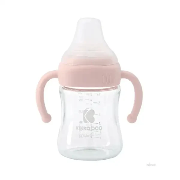 Kikka Boo staklena bočica za bebe 180ml Pink