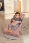 BabyBjorn Bouncer Bliss ležaljka njihalica za bebe Woven Petal Quilt Dusty Pink