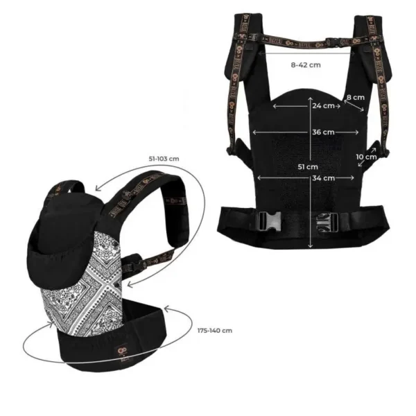 Kinderkraft Huggy Bizuu kengur nosiljka za bebu Lunar Black