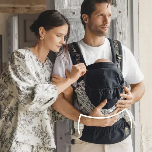 Kinderkraft Huggy Bizuu kengur nosiljka za bebu Lunar Black
